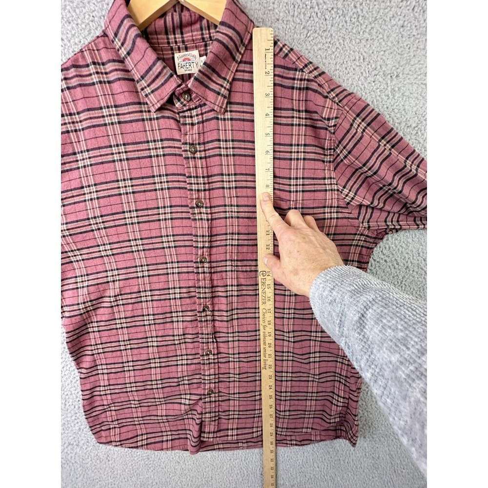 Faherty Shirt Mens XL Pink Mauve Plaid Featherweight Flannel The Movement L/S - Picture 10 of 11